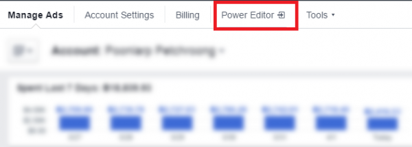 Chạy quảng cáo qua power editor